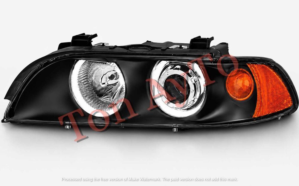 Тунинг Фарове Angel Eyes за BMW E39 1997–2003 Черни Рефлекторни Комплект С Включени Крушки