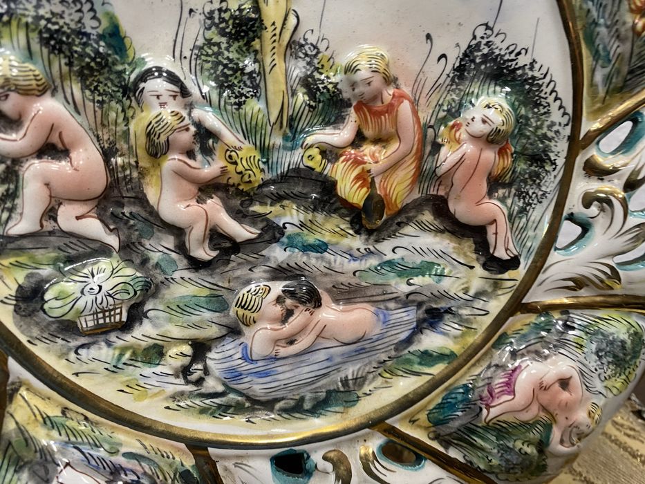 Италианска порцеланова чиния Capodimonte Италия 1960