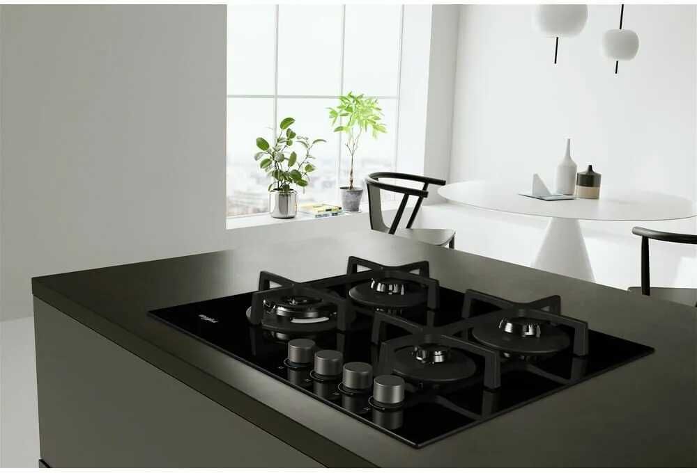 Газов плот Whirlpool AKT 627/NB, 59 см - черно стъкло