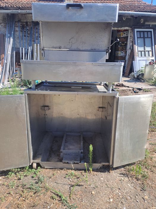 Fritoza mare 90/80 cm 25 cm adînca pe gaz cu dospitor