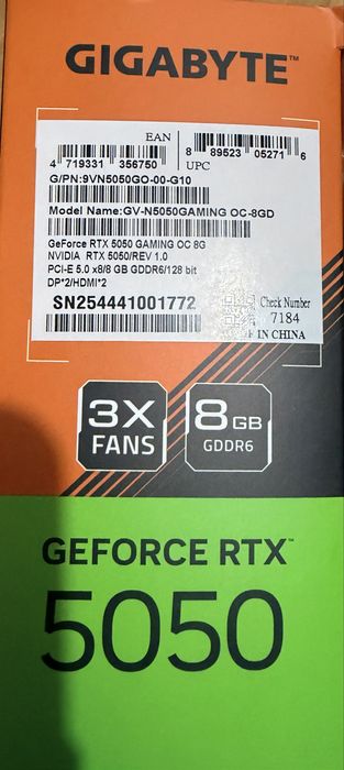 Видеокарта GeForce RTX 5050Gaming OC 8Gb
