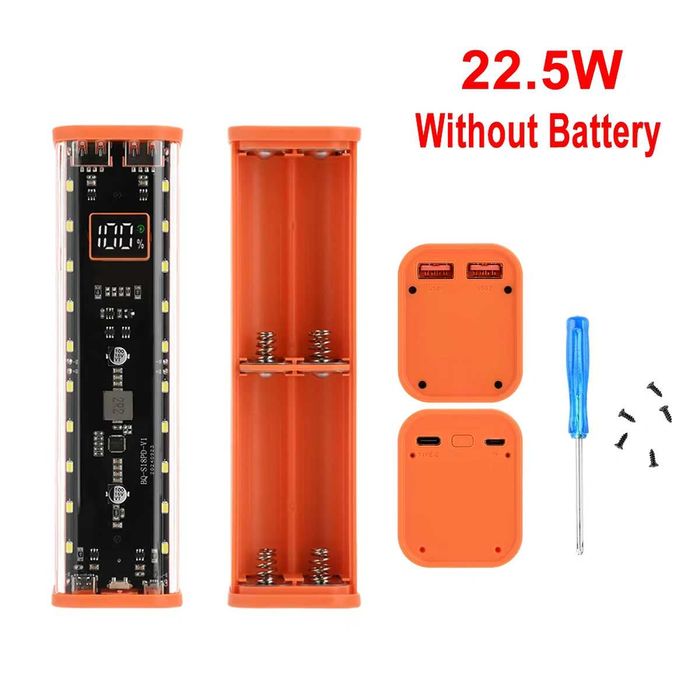 Carcasă Power Bank pentru 8 acumulatori 18650 cu PD & QC 22.5W USB-C