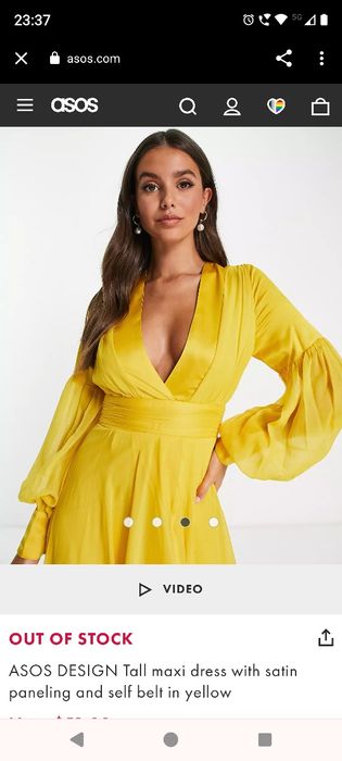Rochie galbenă Asos - xs