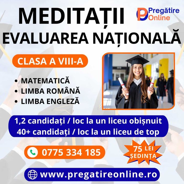 Meditații gimnaziu lb română și matematică, engleză Cambridge / adulți
