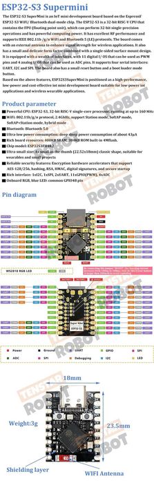 ESP32-S3 Super Mini WiFi IoT Bluetooth