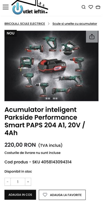 Acumulator inteligent parkaside performance