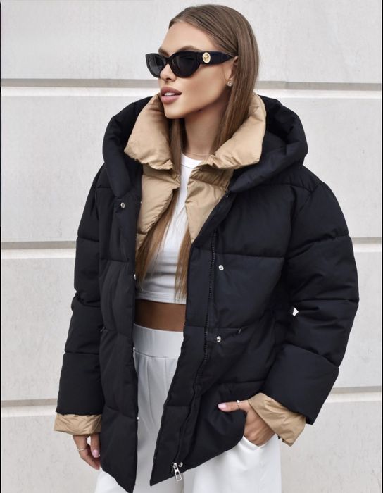 Куртка чёрно-бежевая (демисезон)