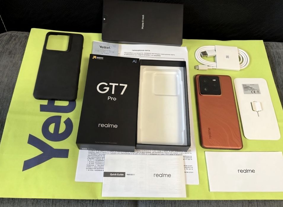 КАТО НОВ 512GB Realme GT7 Pro Гаранция Yettel 2027г. Orange GT 7