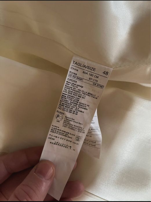 United Colors of Benetton Palton Femei marime 48 Alb Bej