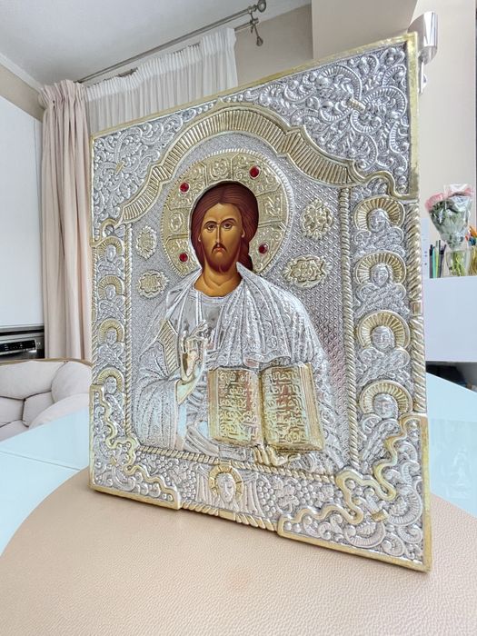 Icoane bizantine Grecia, argintate, lucrate manual, calitate premium