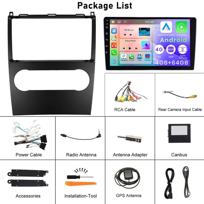 Мултимедия за Mercedes Benz A B Class W169 W245 Android Навигация 2DIN