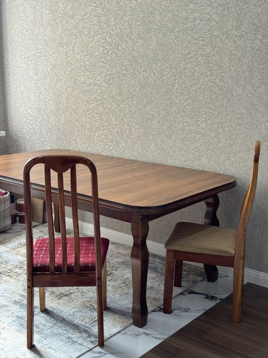 Деревянный Стол 2м-2.5м с стульями