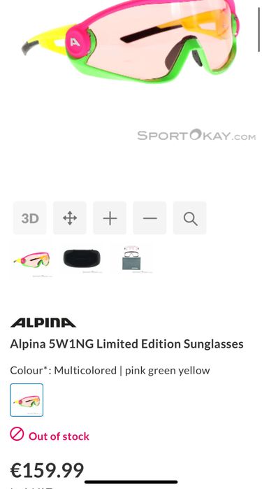 Alpina 5W1NG Q+CM – Pink-Green-Yellow / Silver Mirror Cat.3