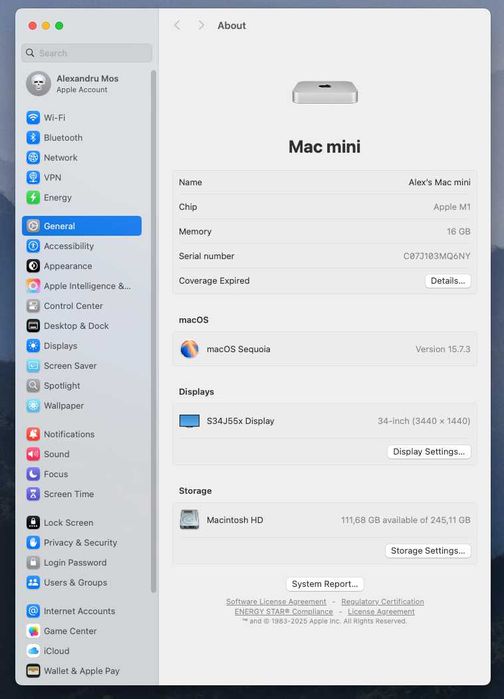 Mac Mini M1, 16GB RAM, 256GB