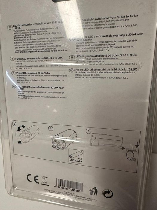 Lanterna pentru Bicicleta Prophete 15/30 LUX -T-