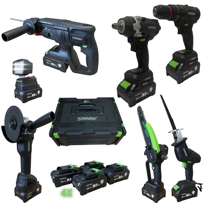 Акумулаторни машини 7в1 Перфоратор,винтоверт,гайковерт,шлайф и др.