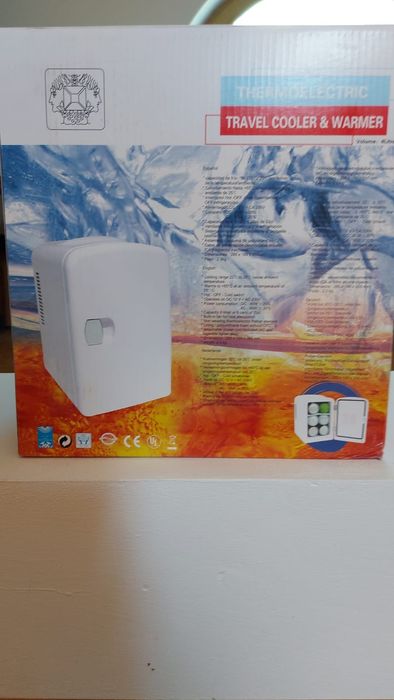 THERMOELECTRIC-frigider portabil alb – Raceste si incalzeste, frigider mic de 4 litri, (6 doze),pentru produse cosmetice, gustari, machiaj,