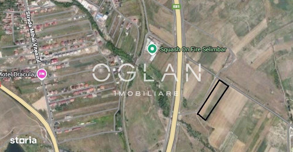 Teren extravilan 11.300 mp, front 39 m, Selimbar