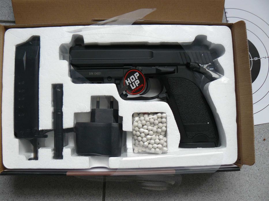 Pistol Airsoft Electric USP45 Heckler & Koch CM.125 CYMA, Nou,In Cutie