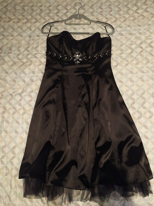 Маркова черна рокля Cotton club, размер 14 с камъни