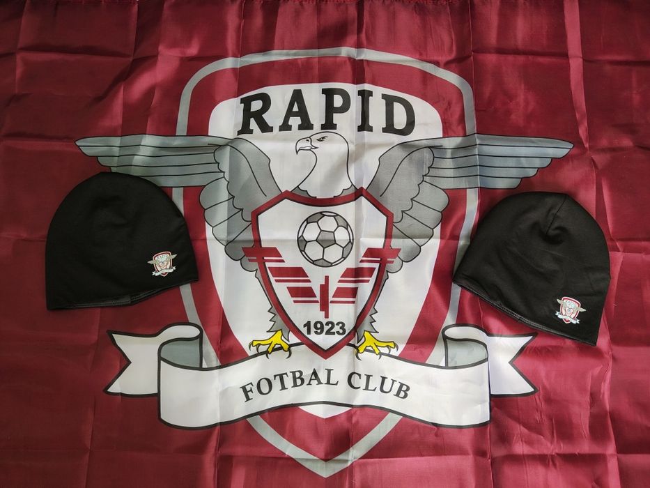 Set Steag FC rapid + Căciulă FC Rapid București