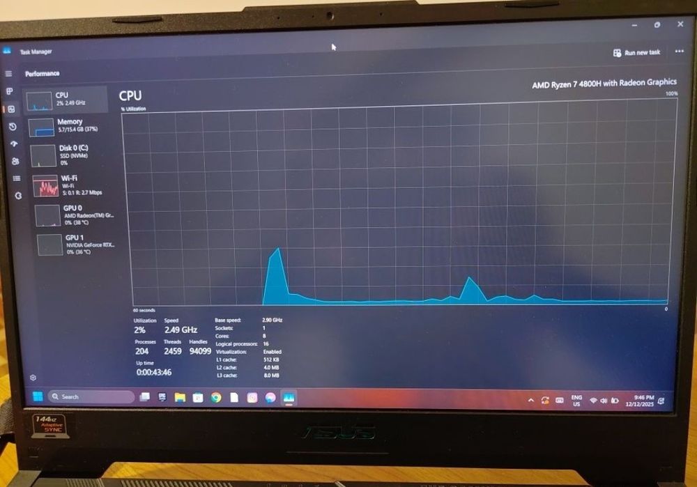 Laptop gaming asus tuf