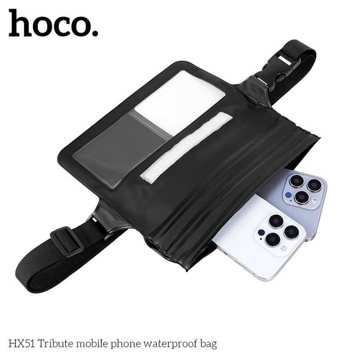Hoco HX51 Тройная водонепроницаемая поясная сумка чехол для смартфонов