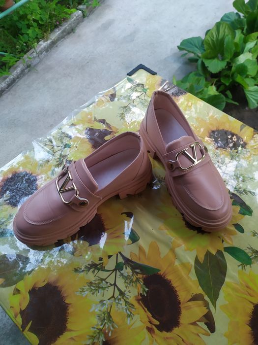 Дамски мокасини. Цвят пепел от рози. 41 номер!