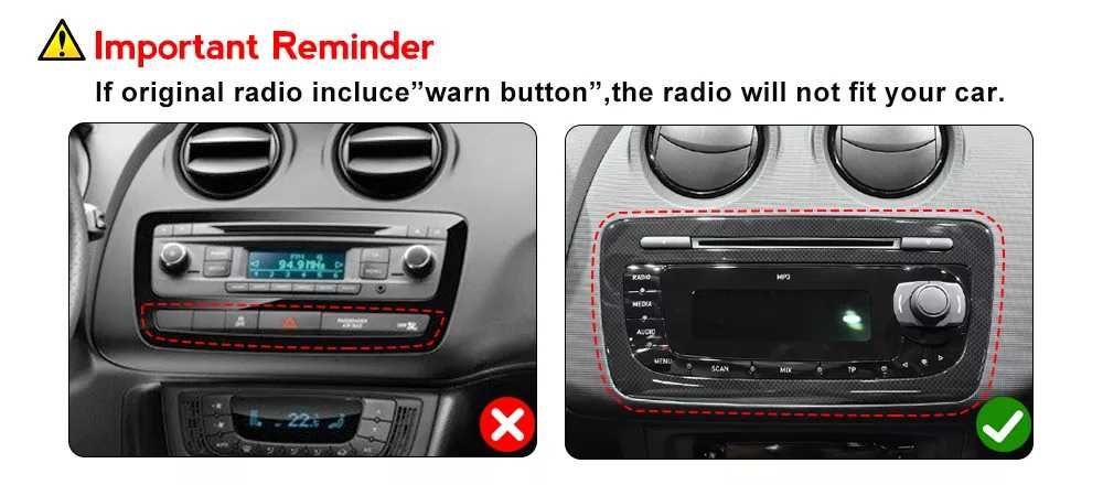 NAVIGATIE Android 14 Seat Ibiza 6j 2009-2013 1/8 Gb CarPlay + CAMERA