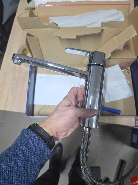 Baterie bucătărie monocomandă GROHE Get 30196000, crom