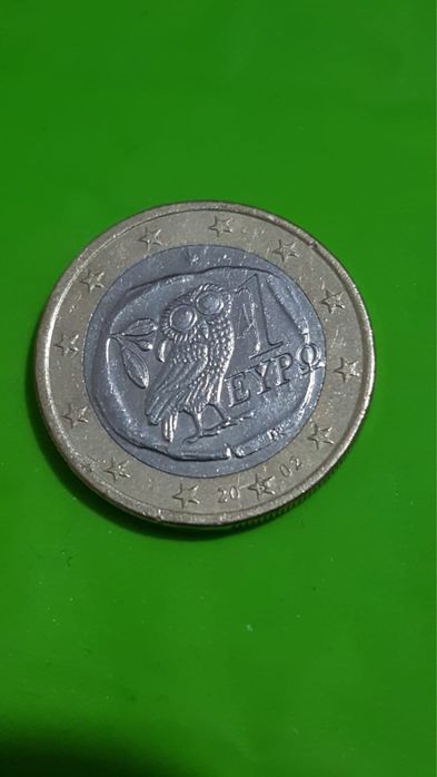 Moneda 1 Euro bufnita Grecia 2002