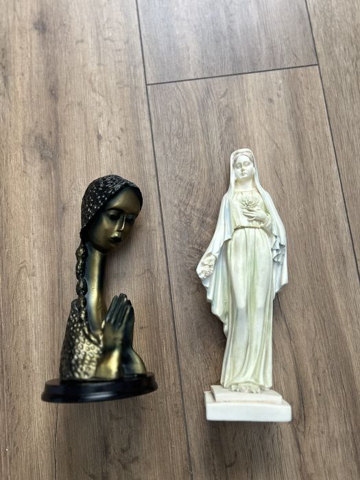 Statueta Sfanta Maria•Alabaster White&Blue•27cm-Cadou