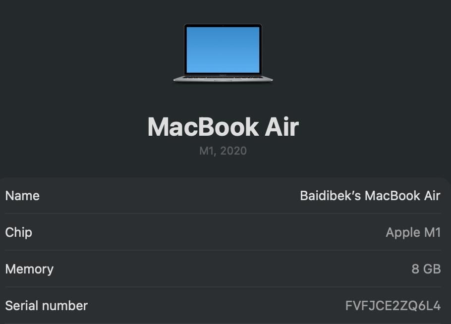 Macbook M1 Air 8/256/87%