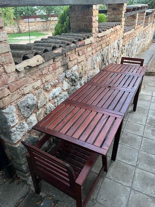 Градинска маса с пейка и два стола ИКЕА