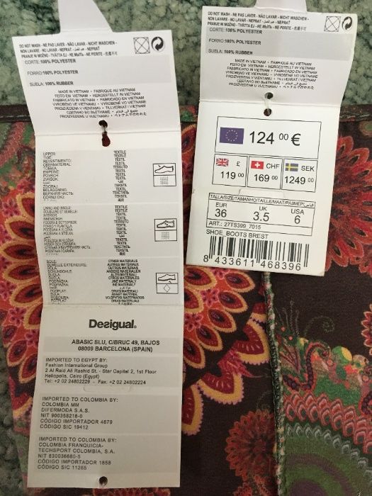 Нови ботуши Desigual 36 с етикет идея за подарък розово зелено
