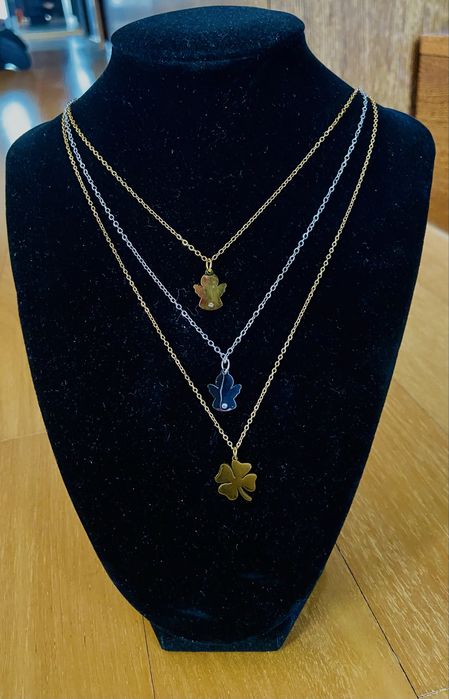 3 pandantive din otel inoxidabil cu lanturi