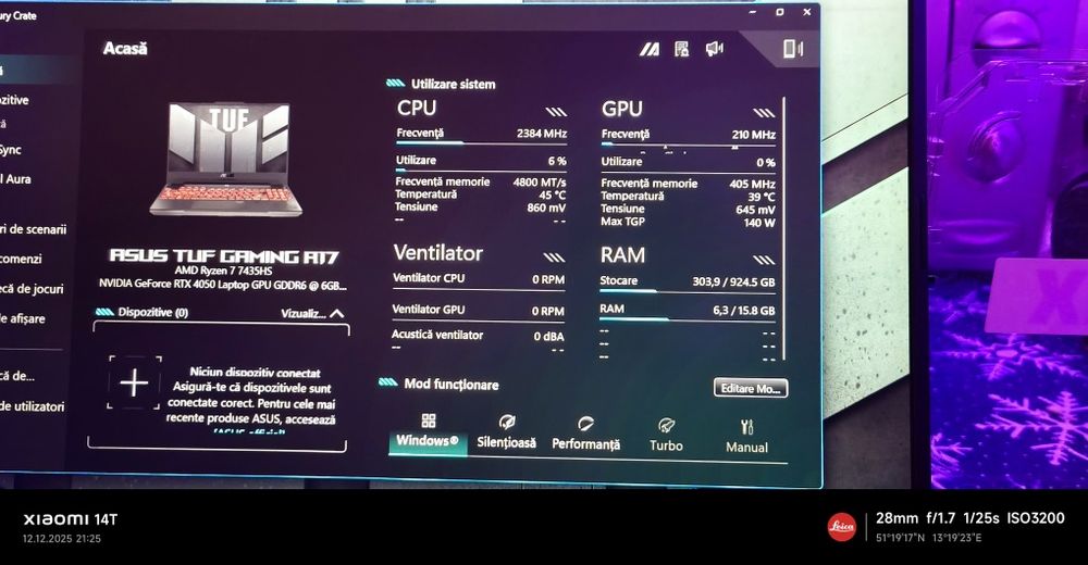 Vând laptop gaming asus tuf a17
