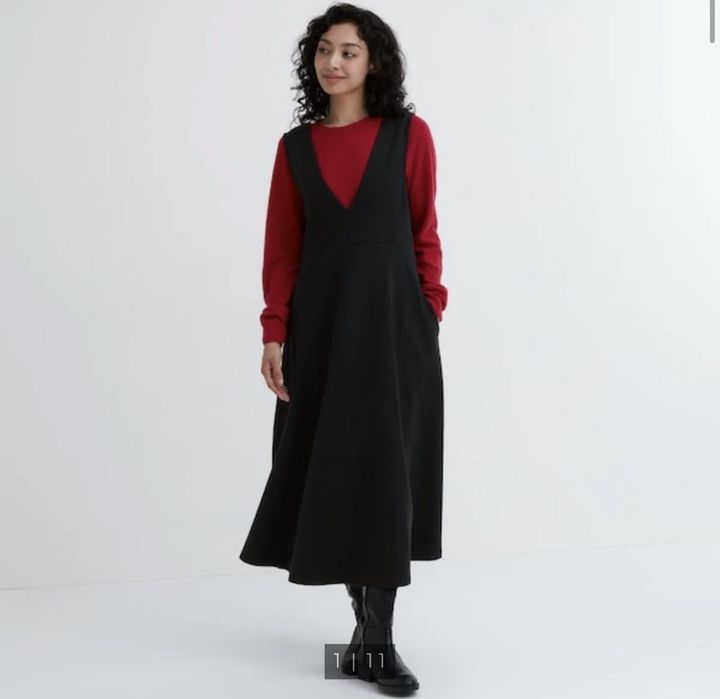 Сарафан из плотного хлопка - черный