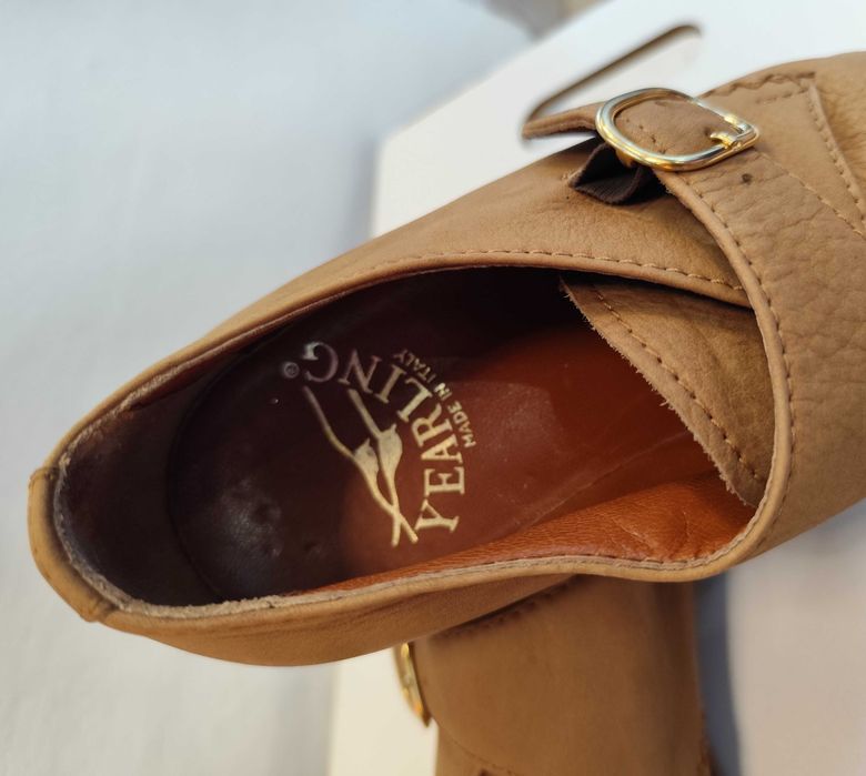 Pantofi single monk 39 premium Yearling piele naturala moale nappa