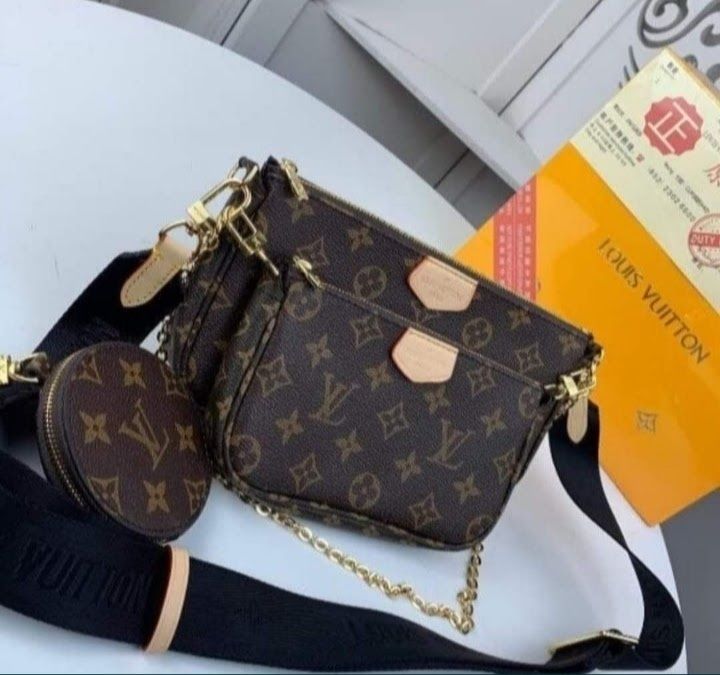 Geanta 3 în 1 Louis Vuitton,piele naturala, cutie,card,factura,saculet