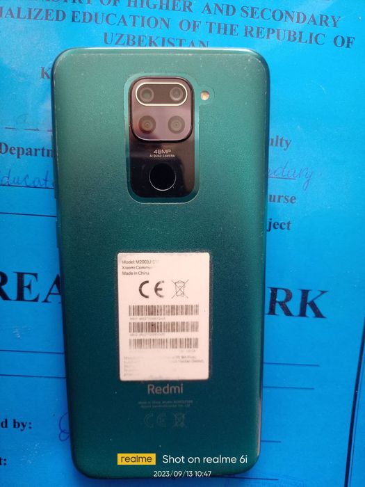 Redmi Note 9.  4+2+128 gb xotira