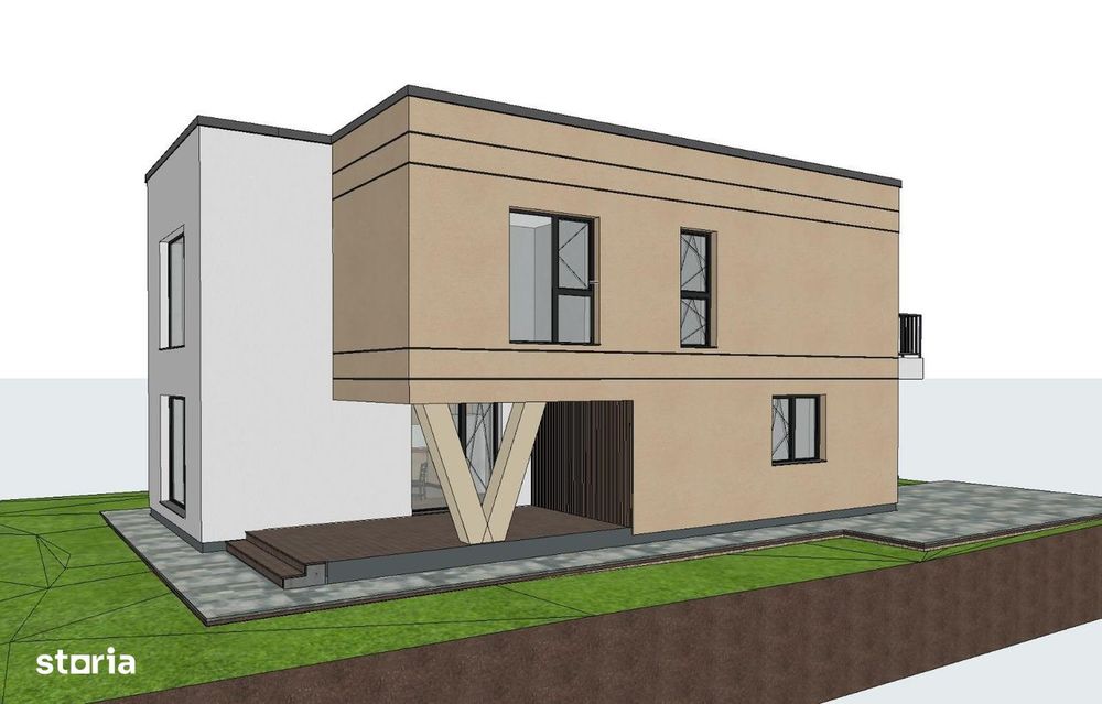 Casa individuala P+E, teren 475mp, Stupini