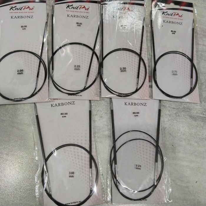 Спицы съёмные, чулочные KnitPro KARBONZ, Drops