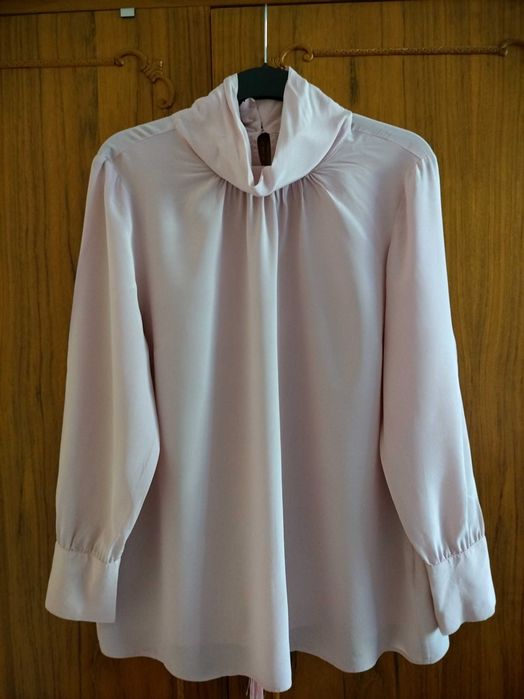 Bluza Alba Moda din matase 100%, roz pudrat, noua, mar L-44