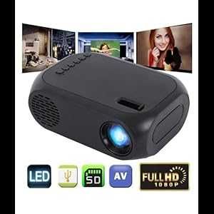 Мини LED проектор Full HD 1080P / Домашно кино проектор с USB, SD, AV