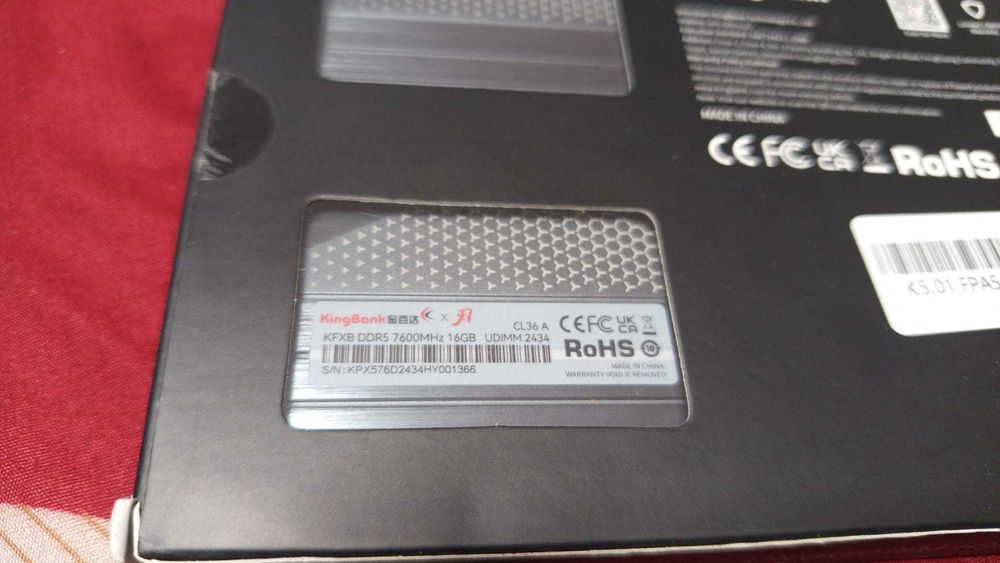 kit 32GB DDR5 7600 NOU 2 x 16GB dual-channel