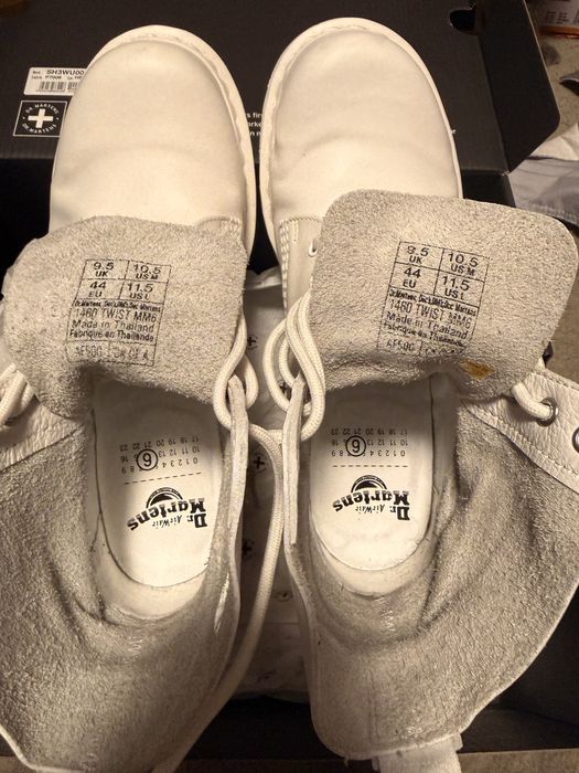 MM6 x Dr. Martens White Boots