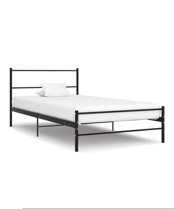 cadru pat metalic, negru, nou, sigilat, 90*200