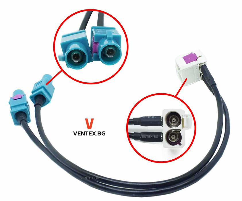 Преход букса за антена за навигация VW RCD300, RNS2, RNS-510, MFD2