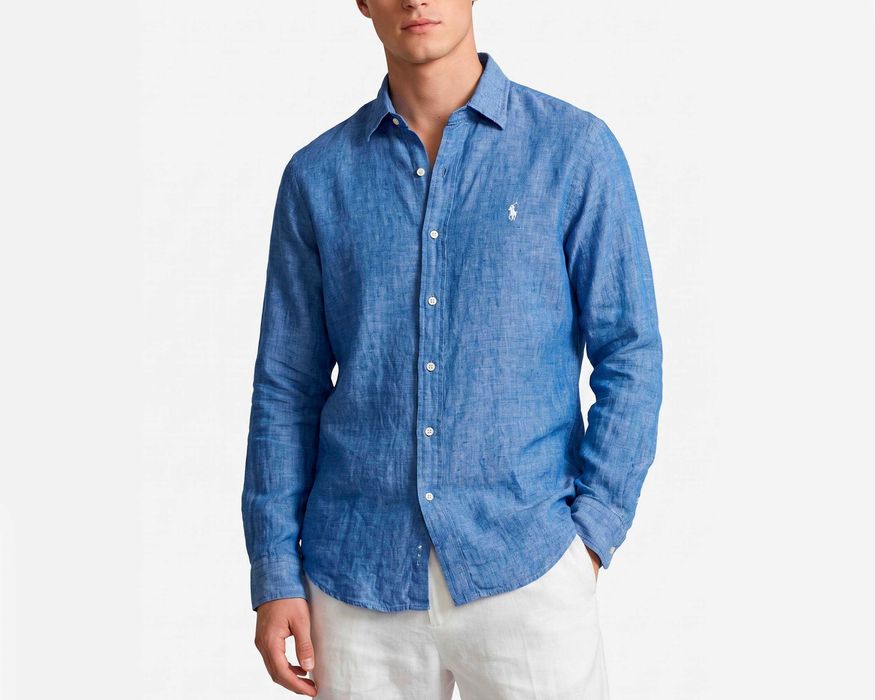 Ralph Lauren Slim fit 100% Ленена Оригинална мъжка риза размер XL